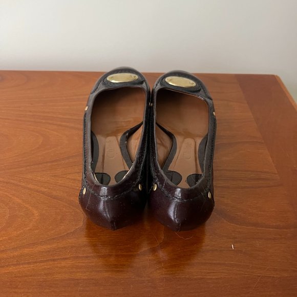 Chloé Brown Round-Toe Leather Flats - Size EU 37 - Picture 3 of 7